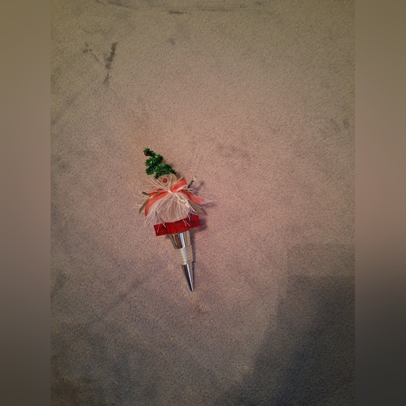 Department 56 Snowman Bottle Stopper with Red and Green Accents - Picture 2 of 11